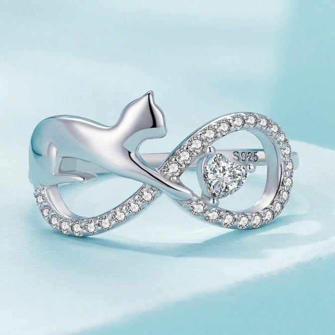 Cat Infinite Sterling Silver Ring