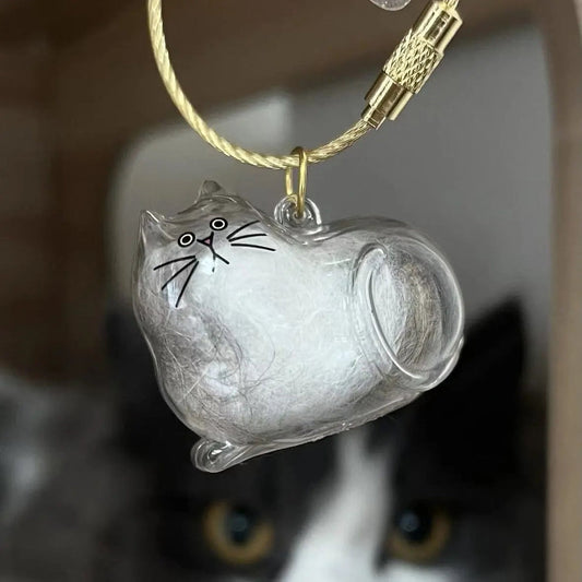 Cat Hair Keepsake Capsule Pendant Keychain