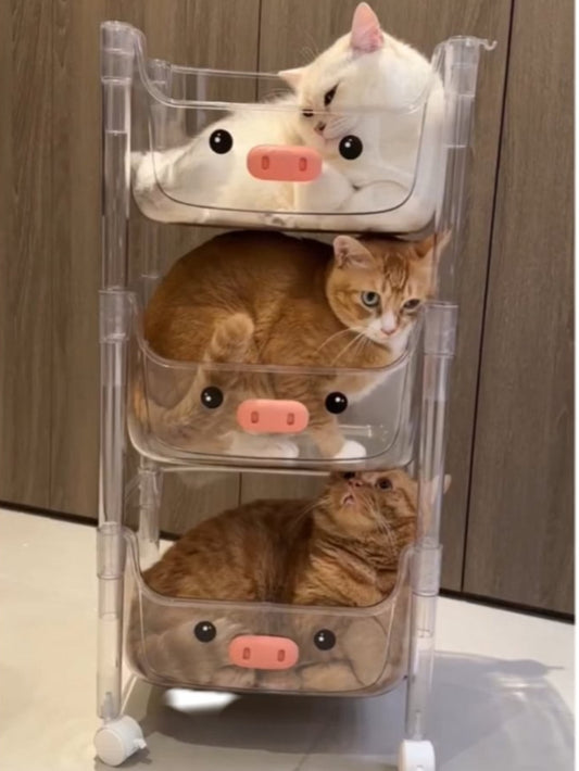 Plastic Storage Rack, Kids Toy Storage Organiser, Multi-layer Storage Rack, Plastic Trolley, Transparent, Movable Baby Bookcase