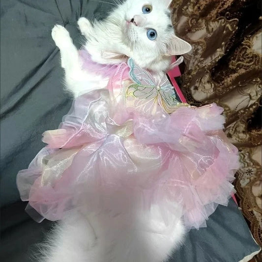 Cat and Dog Princess Butterfly Skirt Dress