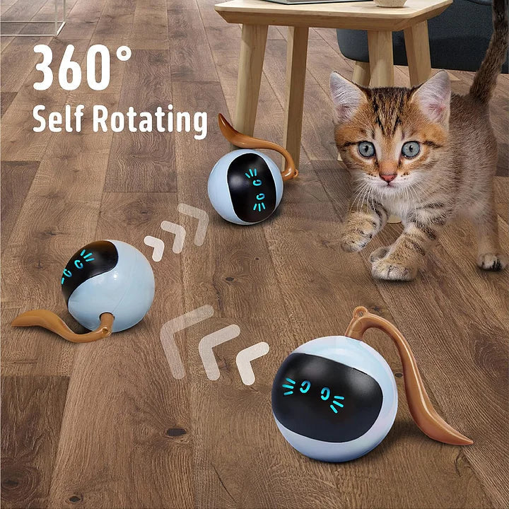 Cat Toys 360°Self Rolling smart Interactive Ball Hunting Toy
