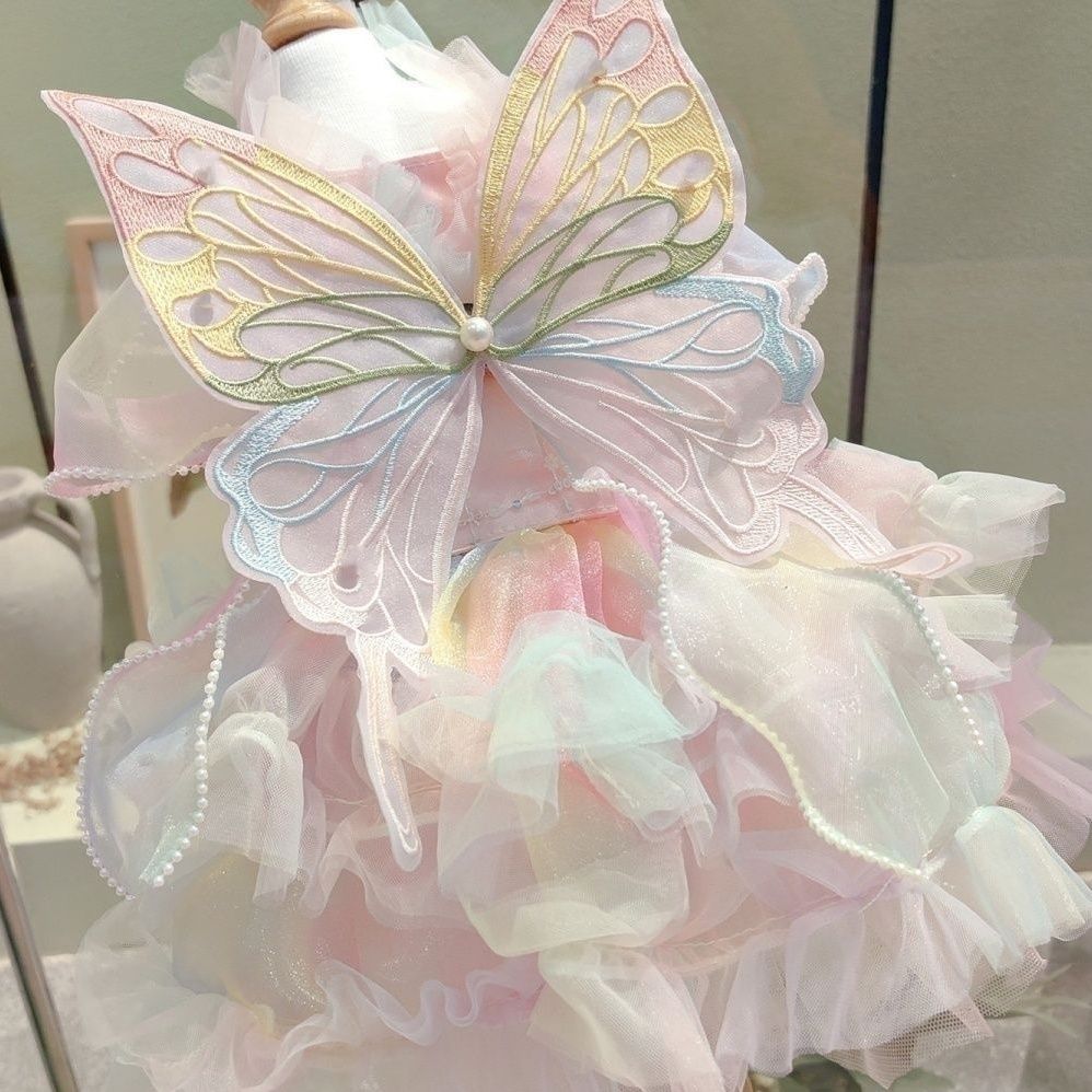 Cat and Dog Princess Butterfly Skirt Dress
