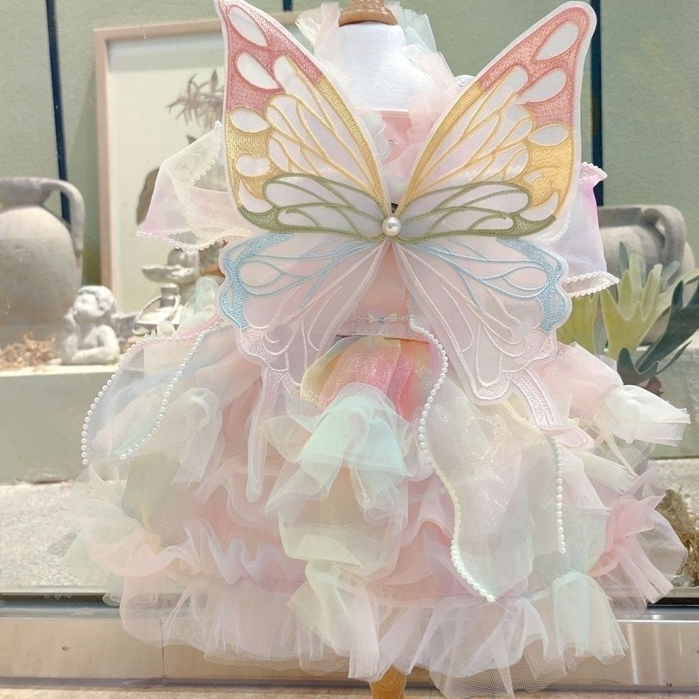 Cat and Dog Princess Butterfly Skirt Dress