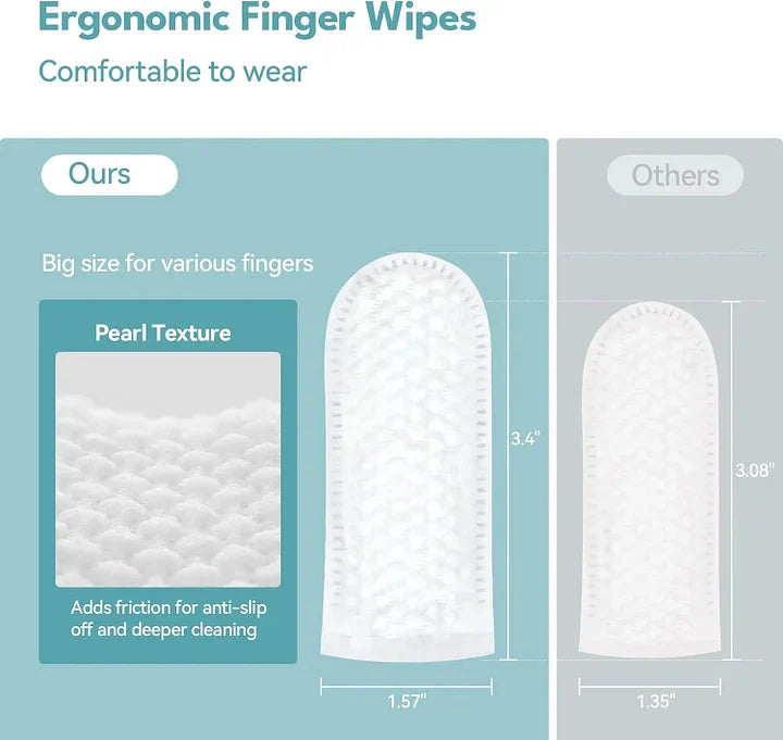 Ear Wipes Finger for Dogs & Cats Comfy Finger Design | 50 Count Pack