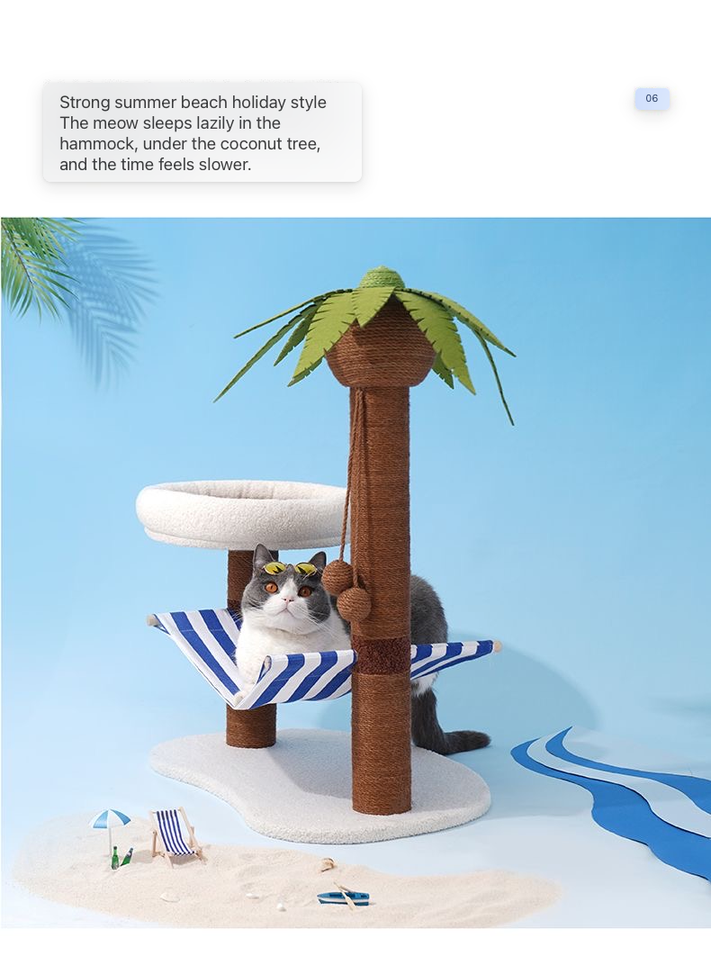 Palm Tree Island Cat Bed