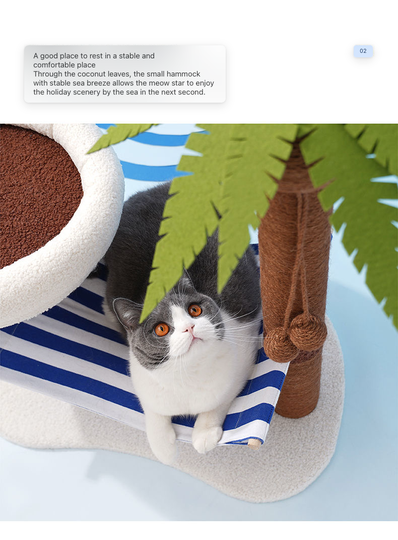 Palm Tree Island Cat Bed