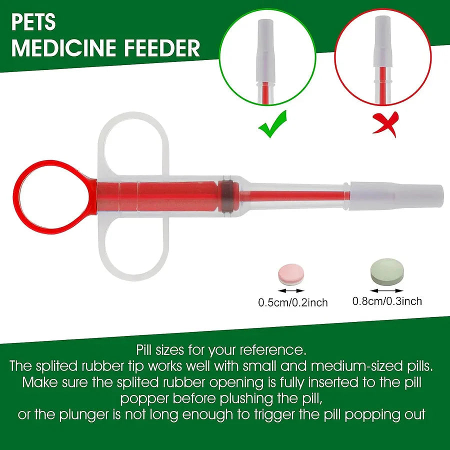 2 Pieces Pet Pill Plunger Popper for Small Cats Dogs Medicine feeder