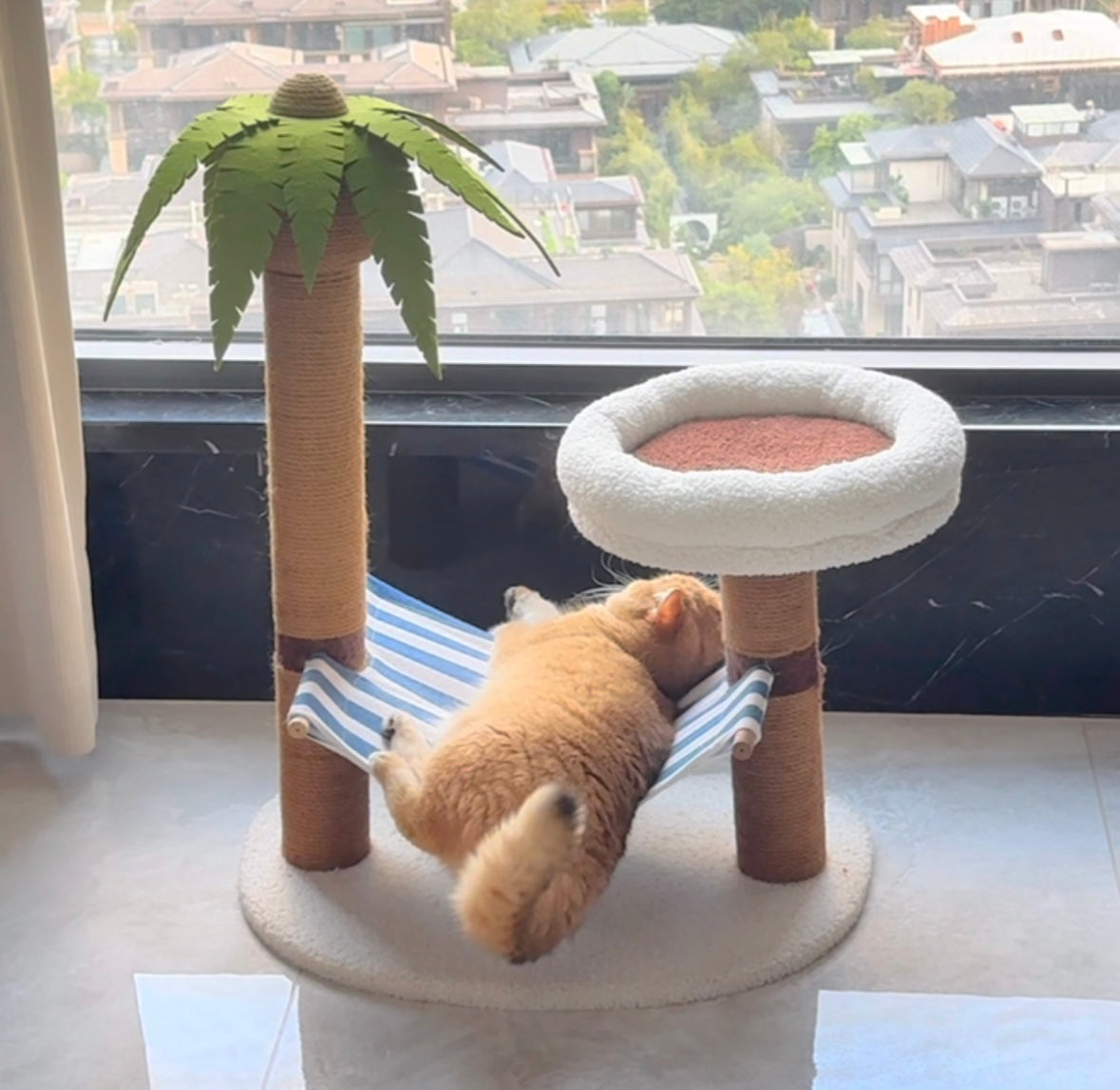 Palm Tree Island Cat Bed
