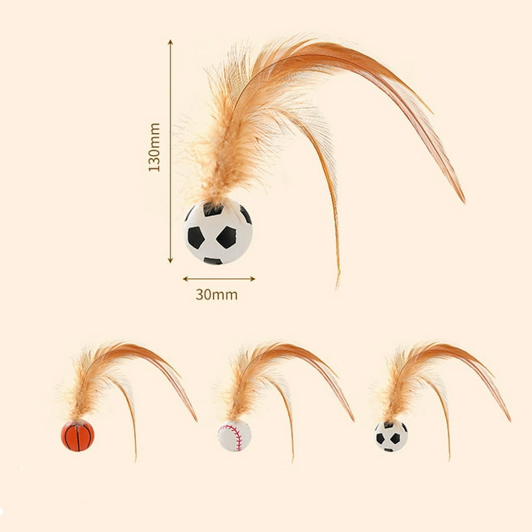 Cat bouncy feather elastic interactive ball