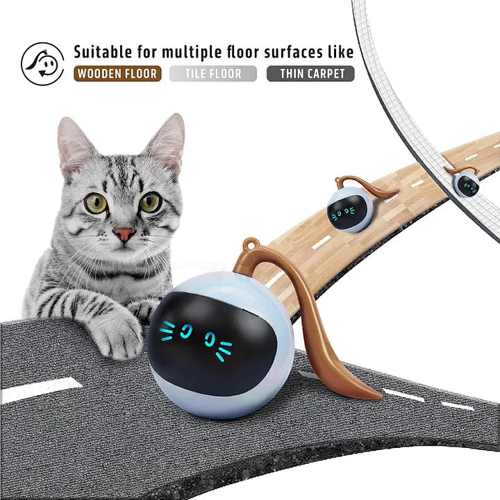Cat Toys 360°Self Rolling smart Interactive Ball Hunting Toy