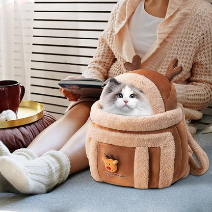 Dog Carrier Cage Winter Warm Cat Travel Bag Portable Carrier Backpack