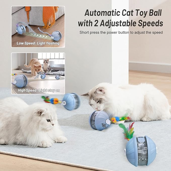 Cat smart interactive feather rolling ball