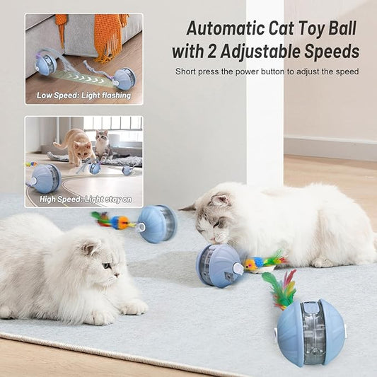 Cat smart interactive feather rolling ball