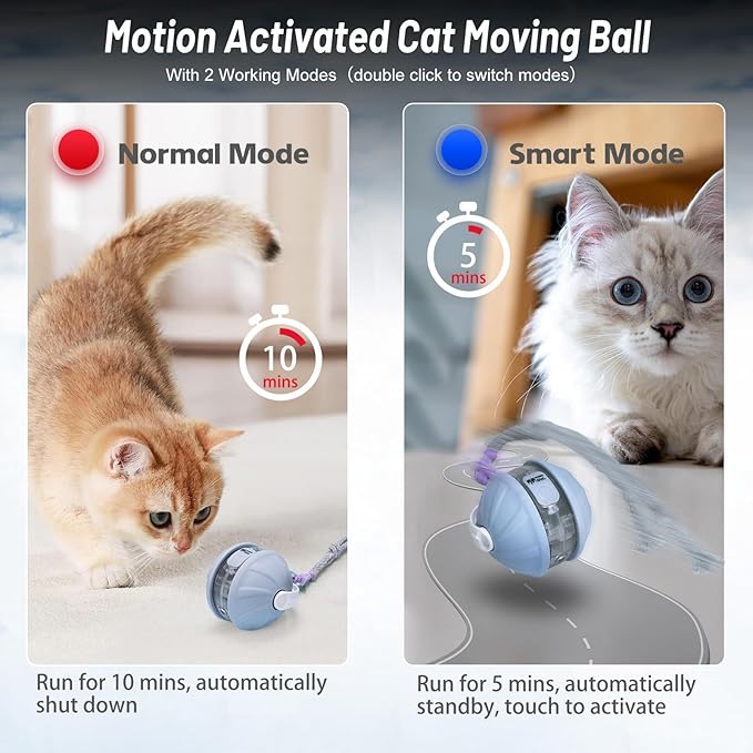 Cat smart interactive feather rolling ball