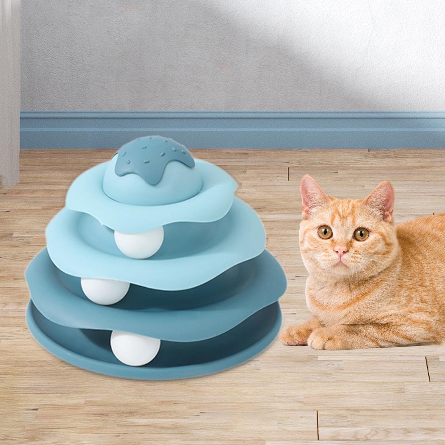 4-Layer Spinning Ball Interactive Cat Toy
