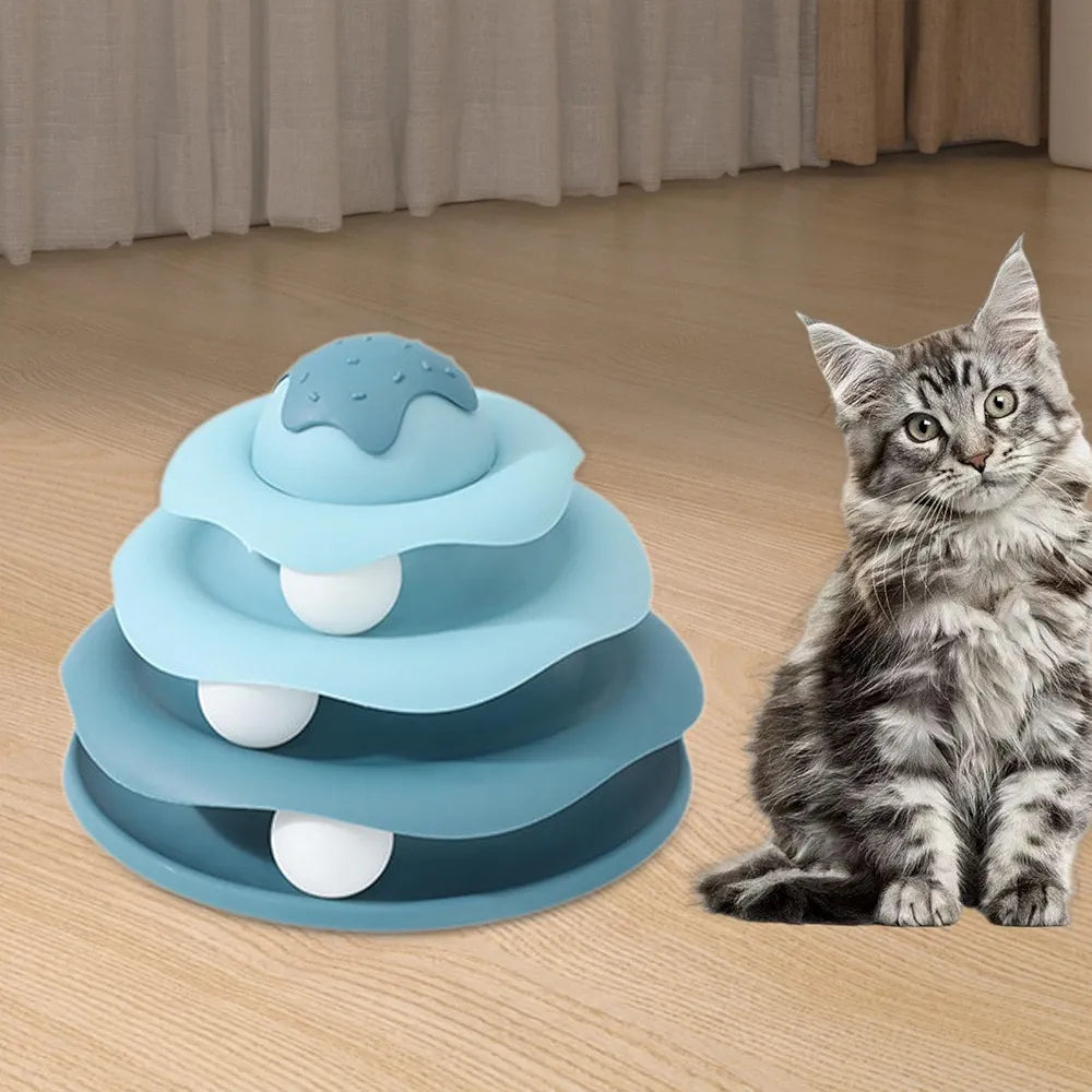 4-Layer Spinning Ball Interactive Cat Toy