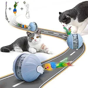 Cat smart interactive feather rolling ball