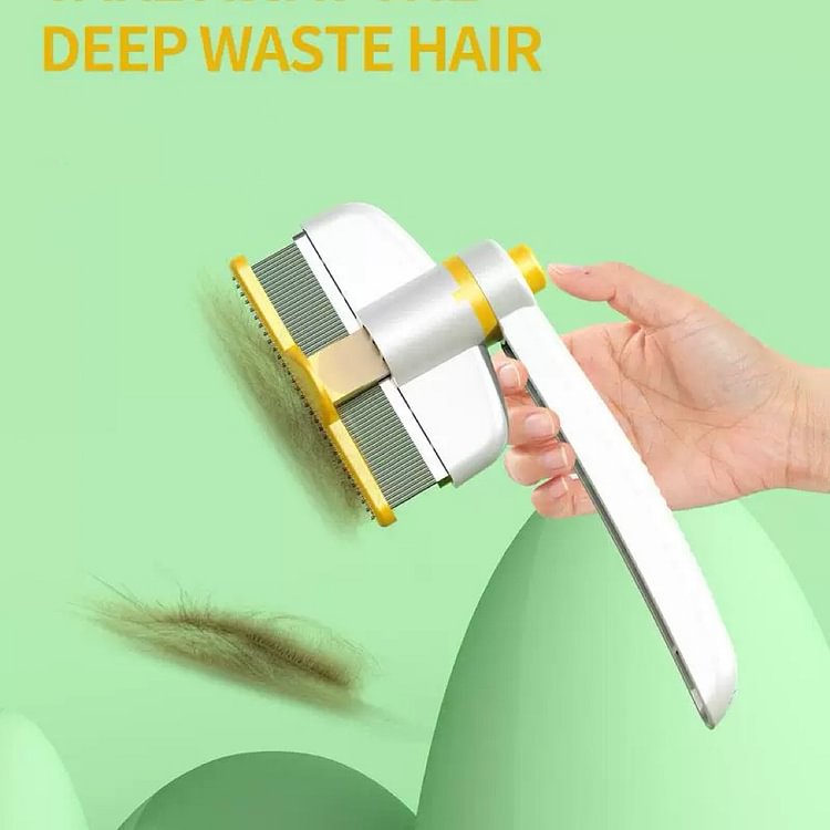 Pet Grooming Comb, Cat Brush with Self Cleaning Slicke