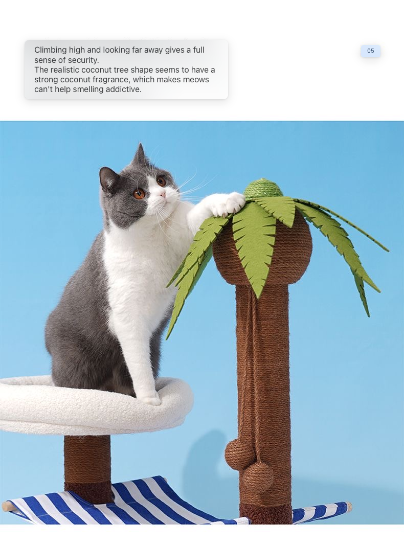 Palm Tree Island Cat Bed