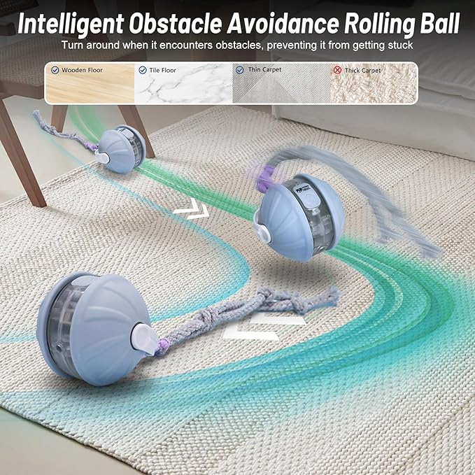Cat smart interactive feather rolling ball
