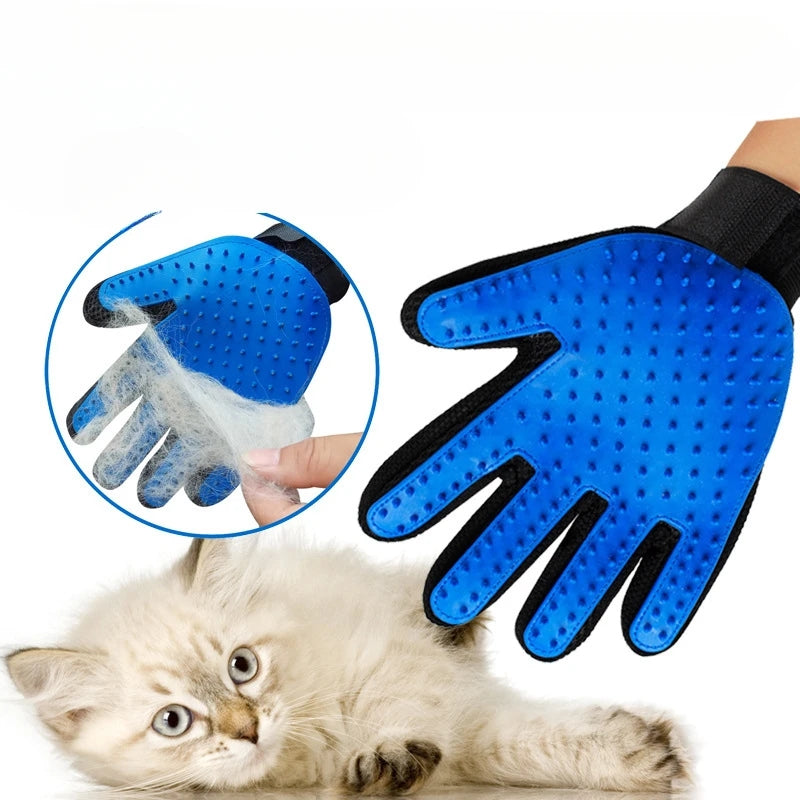 Pet Hair Cleaning Silicone  Cat stroking Grooming Gloves