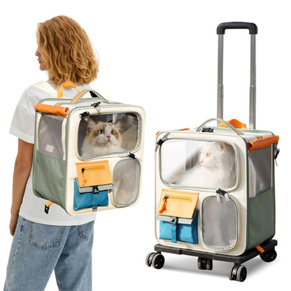 Pet Carrier Baggage Collapsible & Detachable Trolley Bag