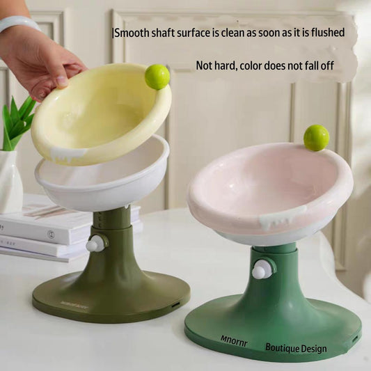 Adjustable Pet cute bouquet style Cat anti spill Bowl