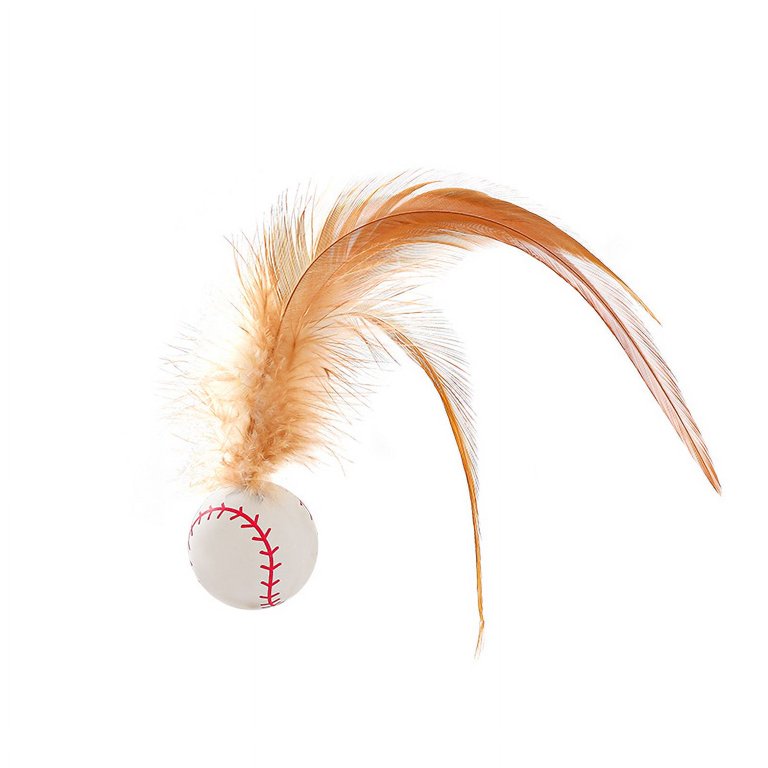 Cat bouncy feather elastic interactive ball