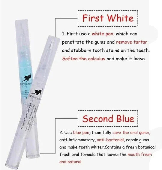 Cat & Dog Toothbrush Pen Repairing Kit, Pet Teeth Cleaning Pen for Dental Care,