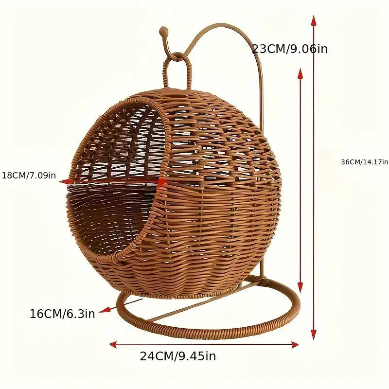 Creative Woven Rattan Style cat Hammock