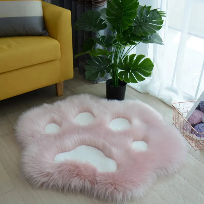 Cute Cat Paw Plush Carpet rag
