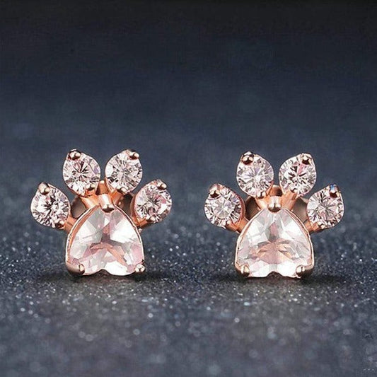 Cat Paws Rose Gold Earrings
