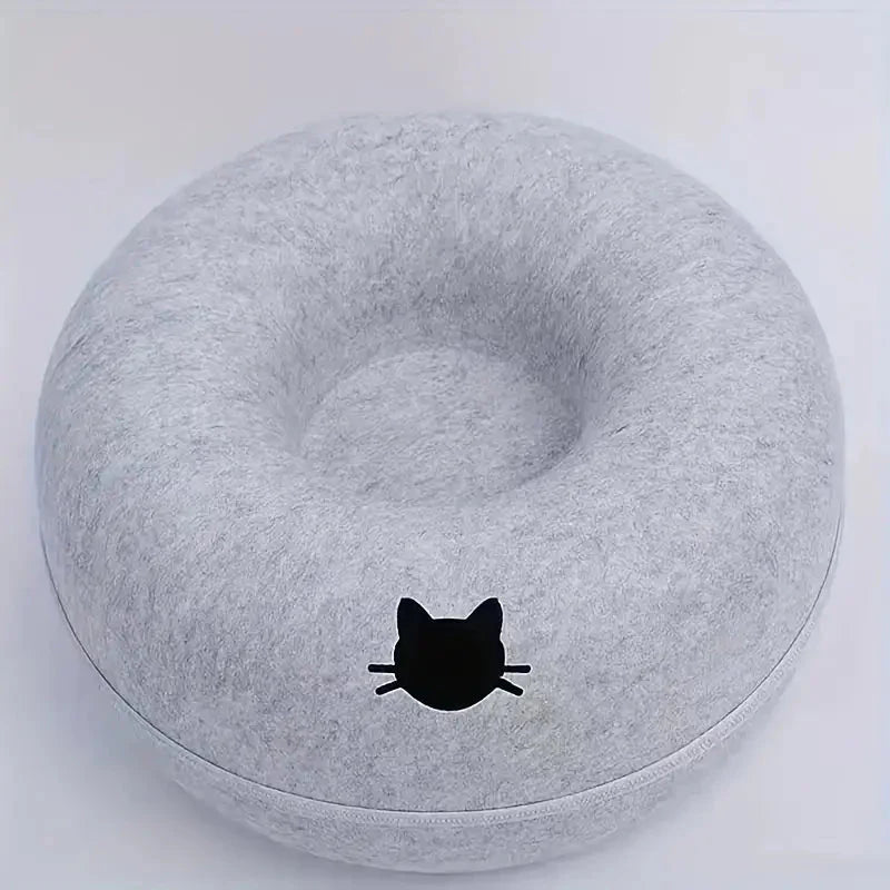 Tire Cat Bed Felt Donut Cat Nest Tunnel, Cat Sleeping Nest House