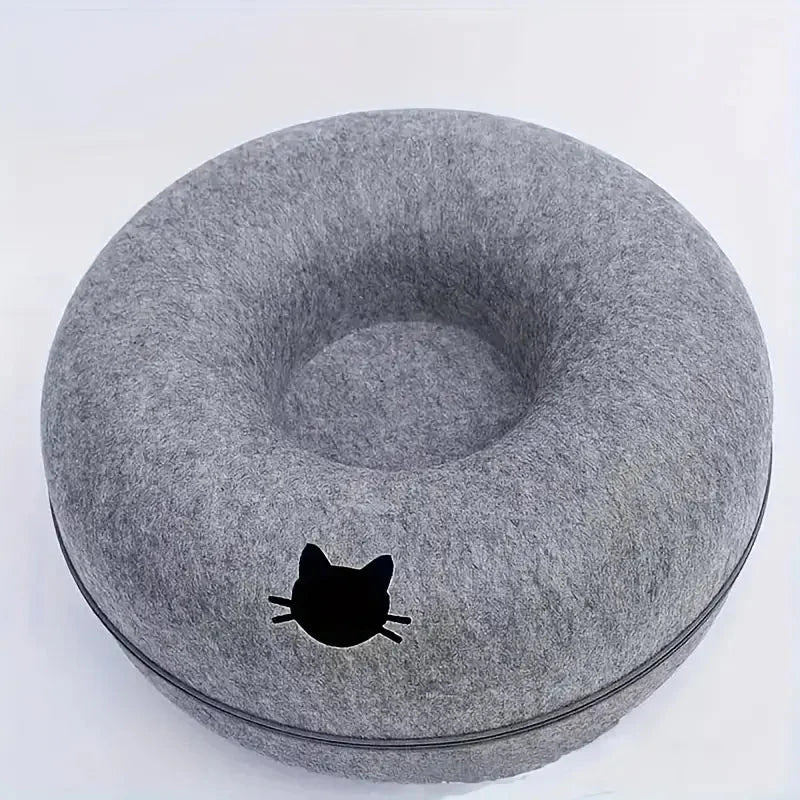 Tire Cat Bed Felt Donut Cat Nest Tunnel, Cat Sleeping Nest House