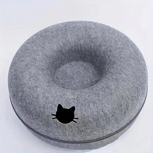 Tire Cat Bed Felt Donut Cat Nest Tunnel, Cat Sleeping Nest House