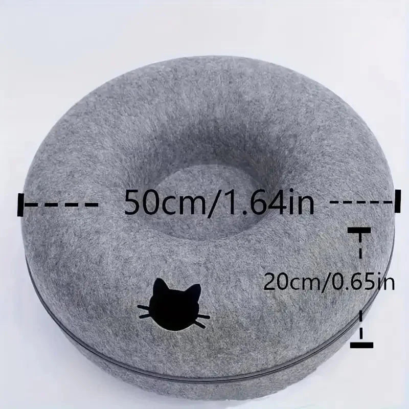 Tire Cat Bed Felt Donut Cat Nest Tunnel, Cat Sleeping Nest House