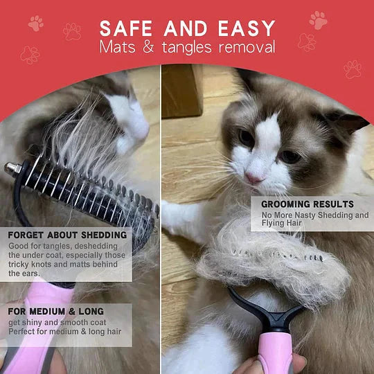 Pet Cat Grooming Brush for Shedding Hair Removal Tool