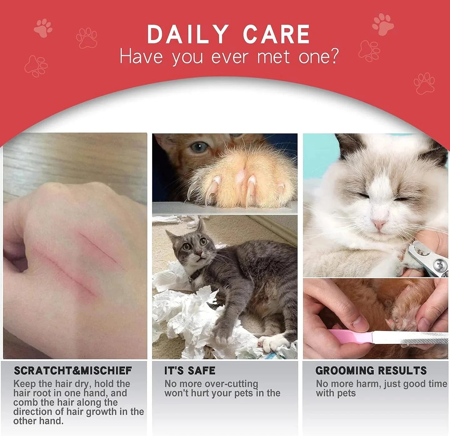 Pet Cat Grooming Brush for Shedding Hair Removal Tool