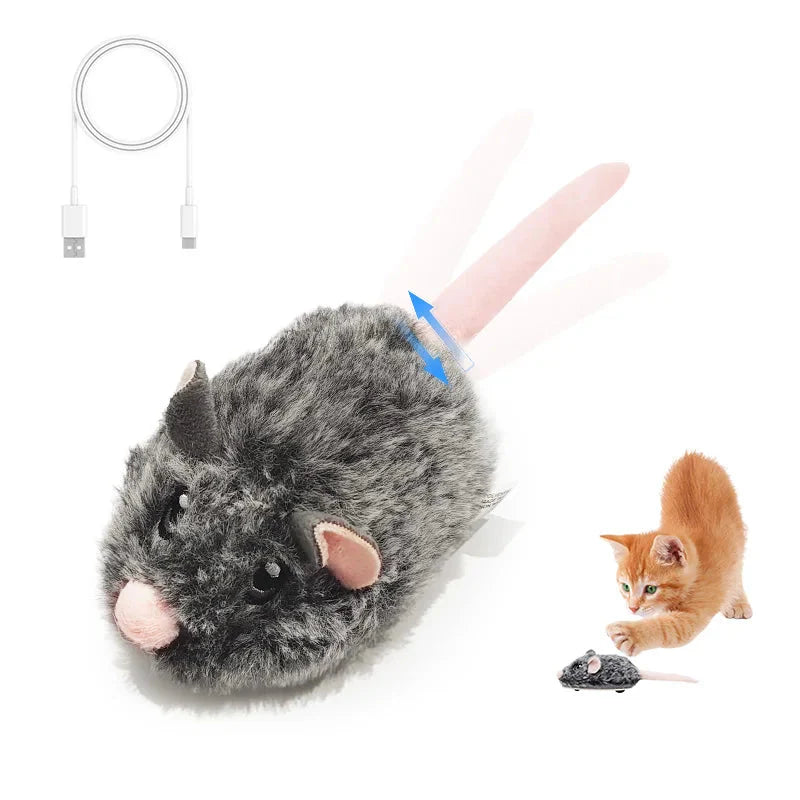 Rechargeable Moving Mouse Cat Toy – Interactive Sound & Motion for Kittens
