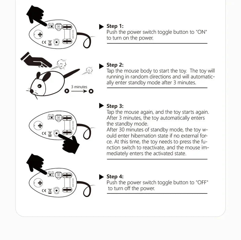 Rechargeable Moving Mouse Cat Toy – Interactive Sound & Motion for Kittens