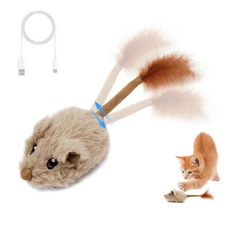 Rechargeable Moving Mouse Cat Toy – Interactive Sound & Motion for Kittens