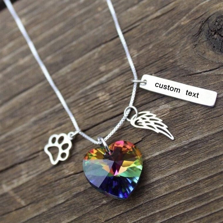 Cat Rainbow Bridge Wings Necklace