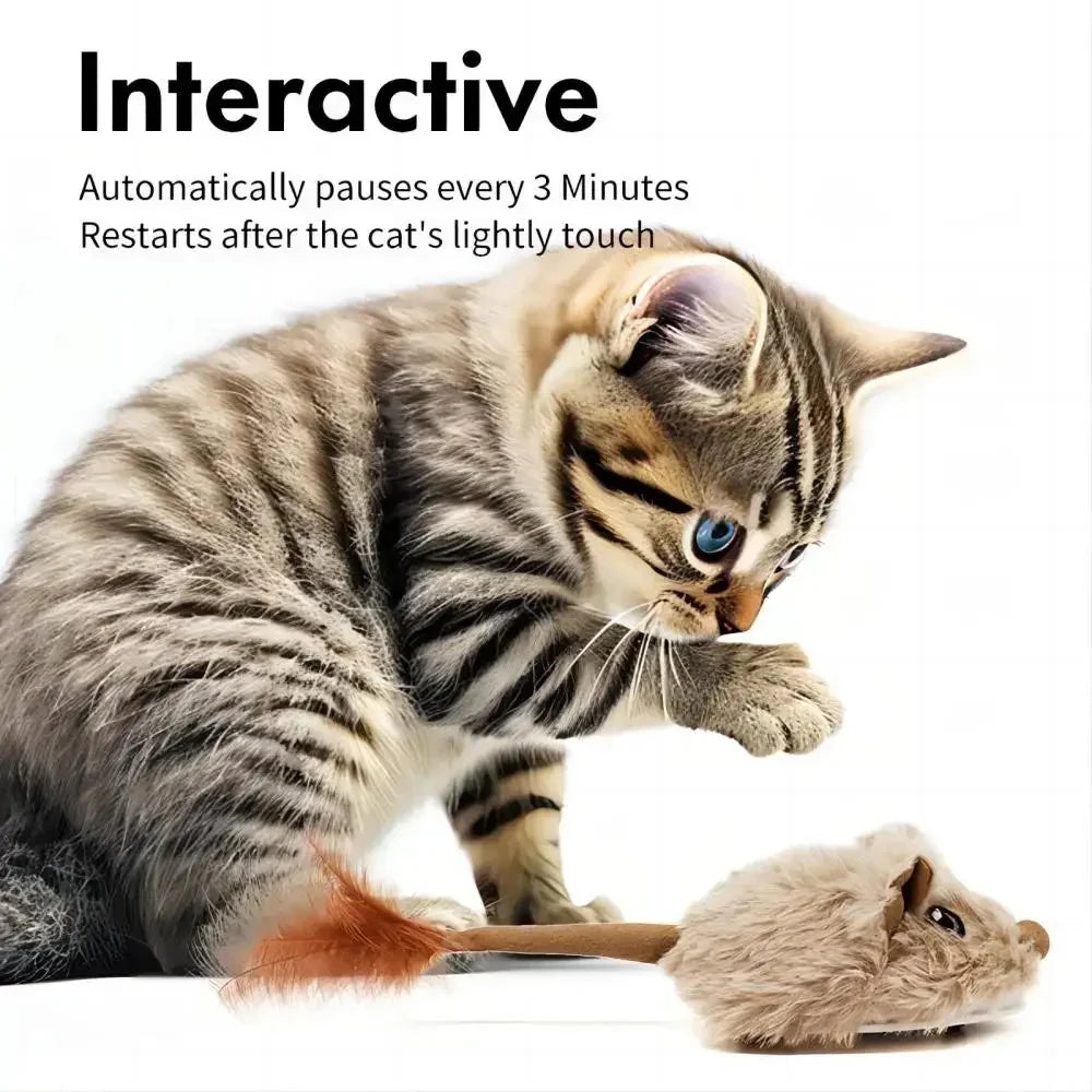Rechargeable Moving Mouse Cat Toy – Interactive Sound & Motion for Kittens