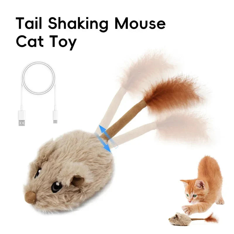 Rechargeable Moving Mouse Cat Toy – Interactive Sound & Motion for Kittens