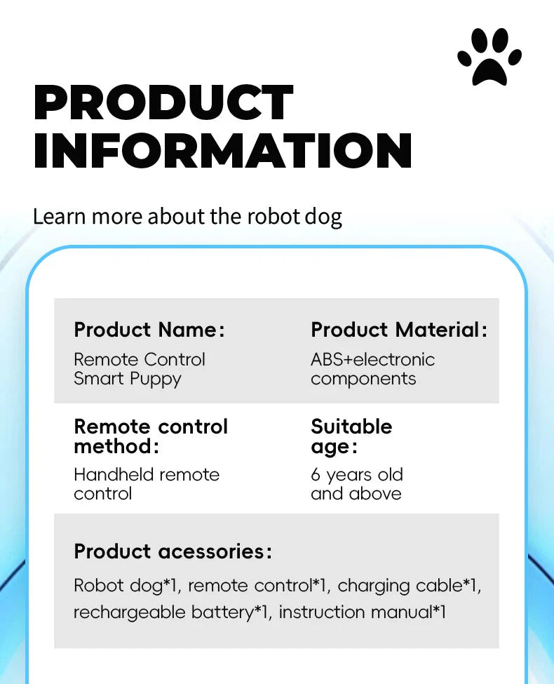 Robot Puppy Smart Toy Birthday Gifts for Kids