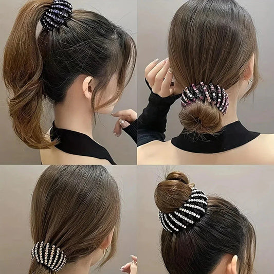 Stone Hair Clip Creative Ponytail