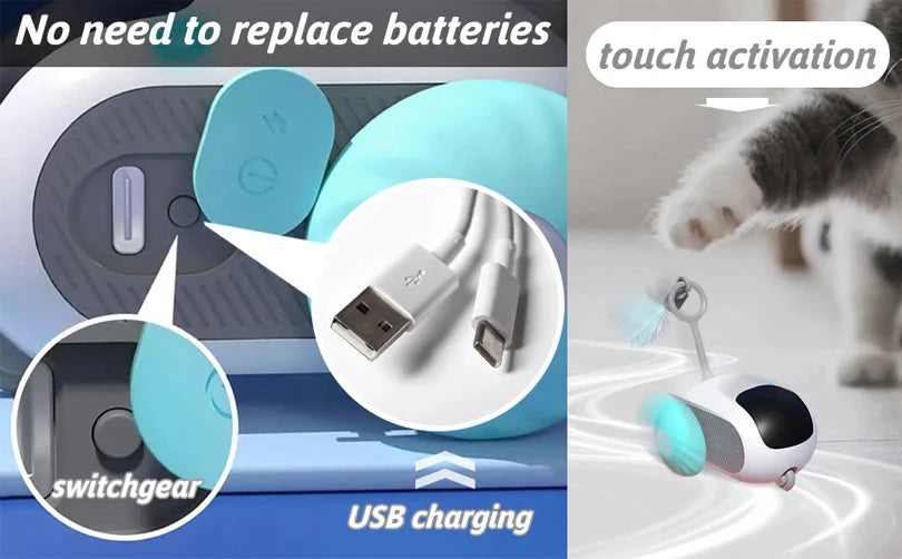 Smart Gravity Cat Toy Car – Interactive Automatic Moving Mouse