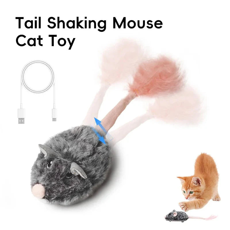 Rechargeable Moving Mouse Cat Toy – Interactive Sound & Motion for Kittens
