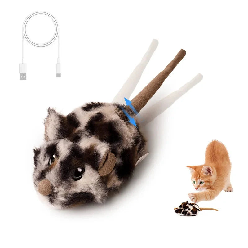 Rechargeable Moving Mouse Cat Toy – Interactive Sound & Motion for Kittens