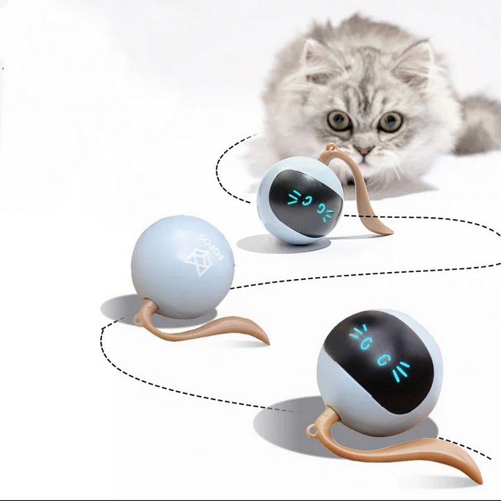 Cat Toys 360°Self Rolling smart Interactive Ball Hunting Toy